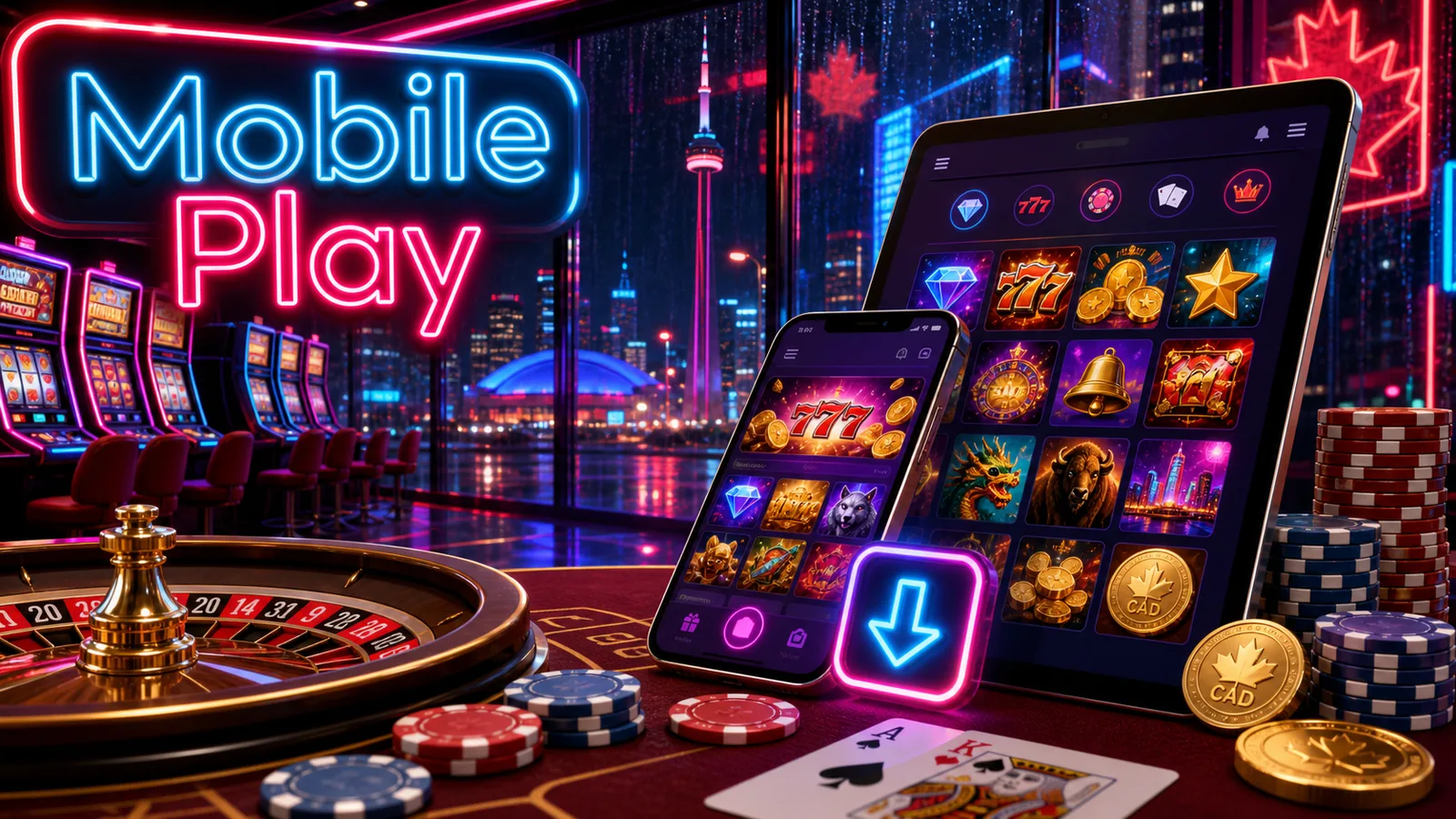 Neon54 Casino App and Mobile Play Canada content banner