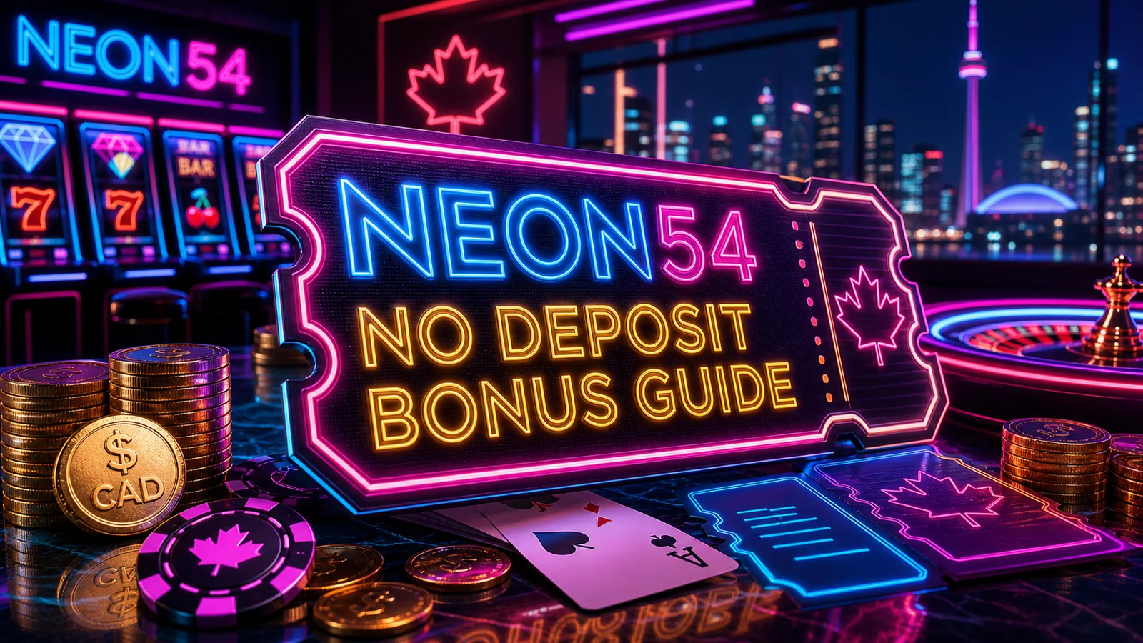 Neon54 Casino No Deposit Bonus Canada content banner